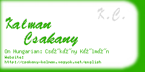 kalman csakany business card